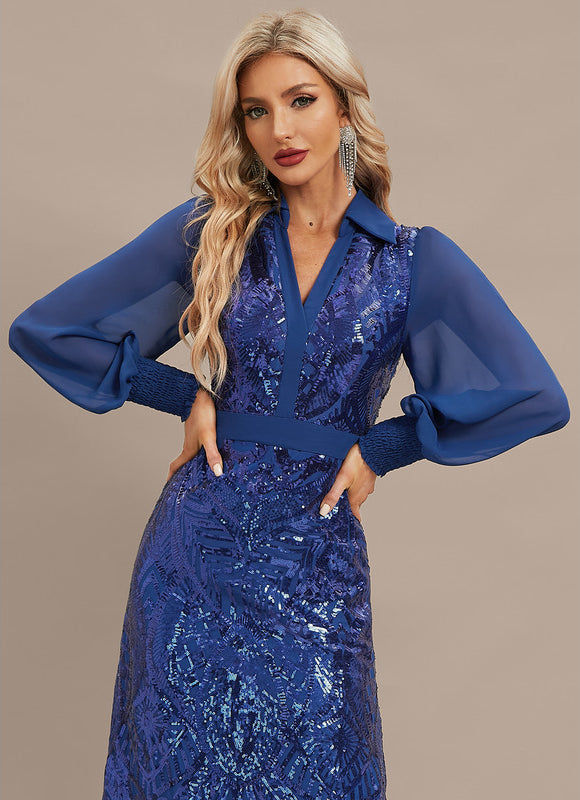 Robe Fourreau Longue Éclatante - gallery 1