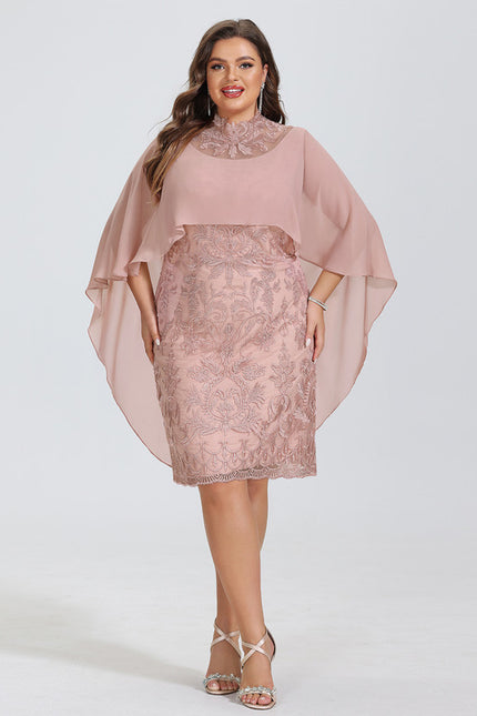 Robe Fourreau Rose Velouté - gallery 7