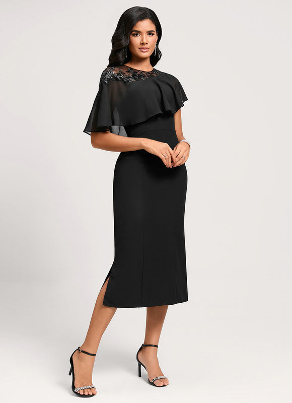 Robe Fourreau Noire Élégante - gallery 1