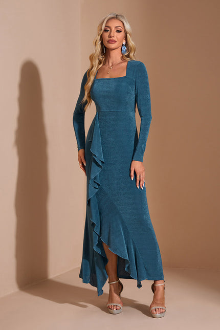 Robe Fourreau Asymétrique Émeraude