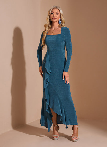 Robe Fourreau Asymétrique Émeraude