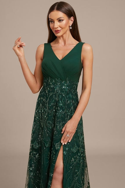 Robe Fourreau Vert Emeraude - gallery 1