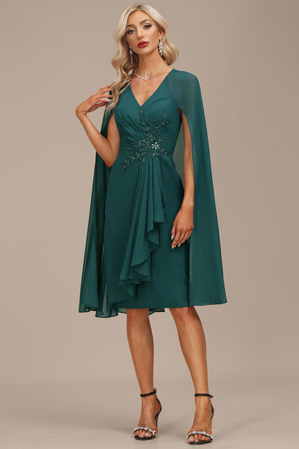 Robe Fourreau Vaporeuse Émeraude - gallery 1