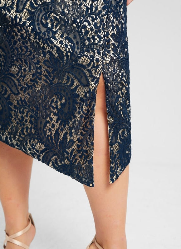 Robe Fourreau Mystère Marine - gallery 9