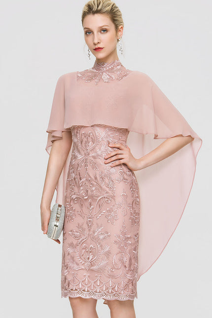 Robe Fourreau Rose Velouté - gallery 3