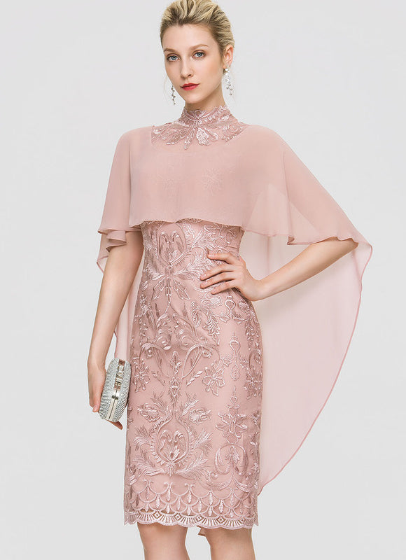 Robe Fourreau Rose Velouté - gallery 3
