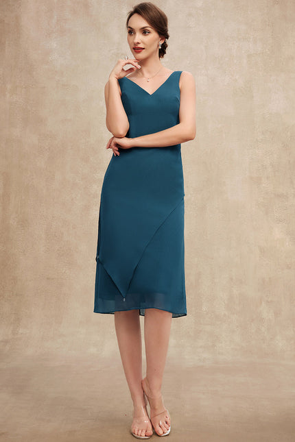 Robe Fourreau Chiffon Émeraude - gallery 5