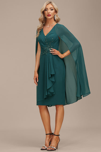 Robe Fourreau Vaporeuse Émeraude - gallery 4