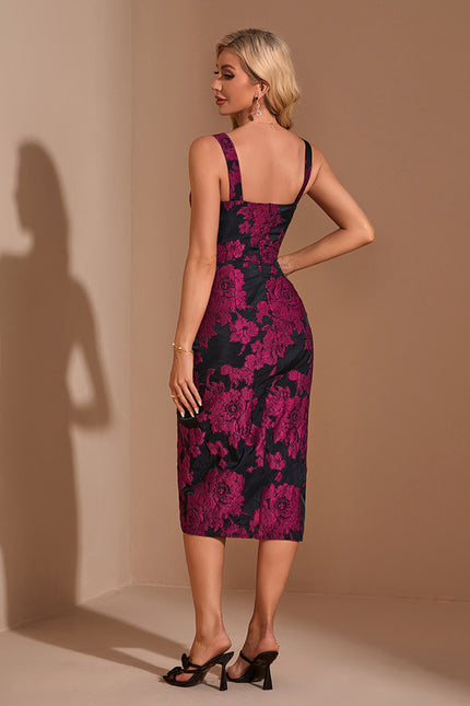 Robe Fourreau Fuchsia Étonnant - gallery 2