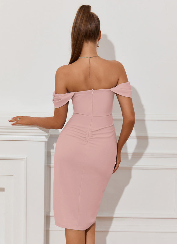 Robe Fourreau Bleue Drapée - gallery 8