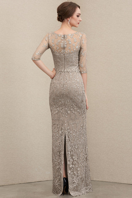Robe Fourreau Grise Éclatante - gallery 7