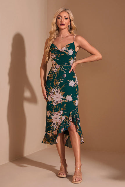 Robe Fourreau Émeraude Fleurie - gallery 5