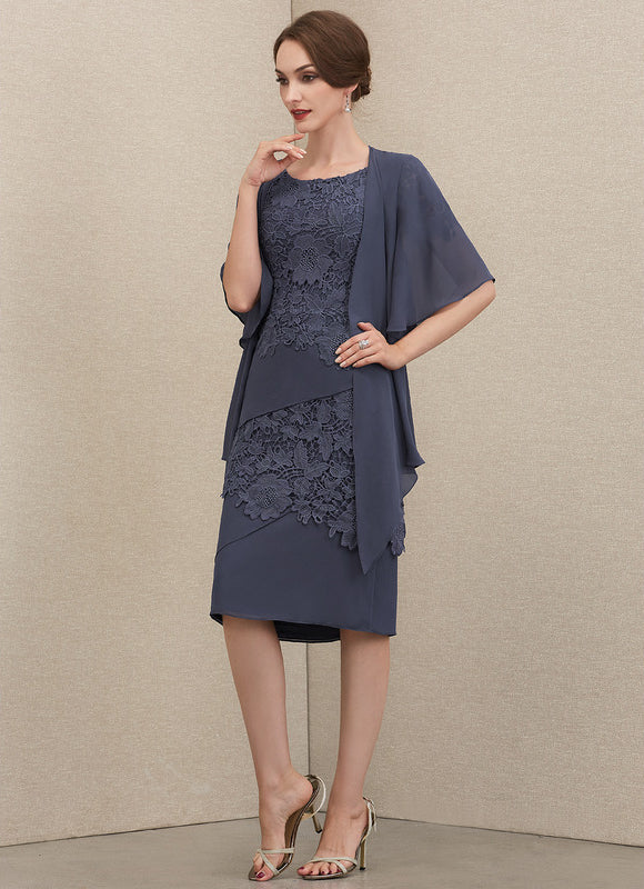 Robe Fourreau Dentelle Charbon - gallery 1