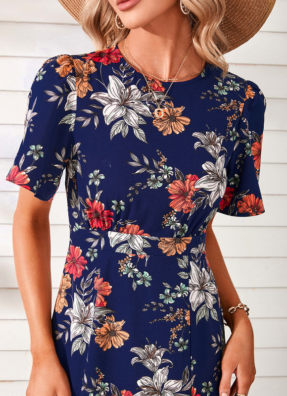 Robe Fourreau Midi Florale - gallery 1