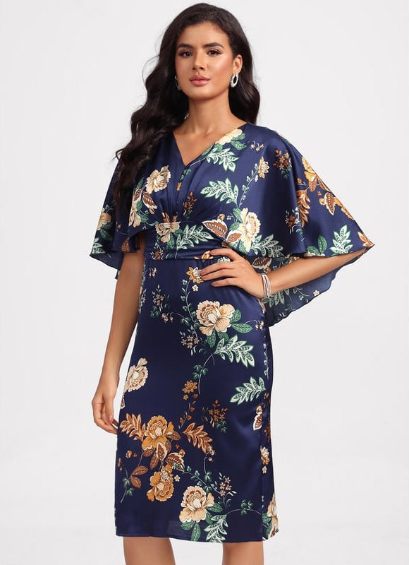 Robe Fourreau Fleur De Satin - gallery 5