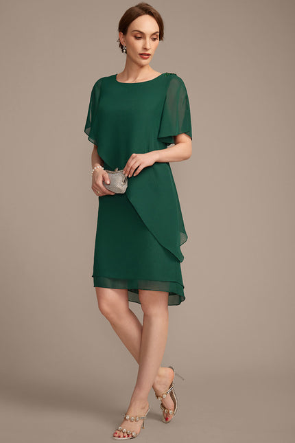 Robe Fourreau Mousseline Asymétrique - gallery 3