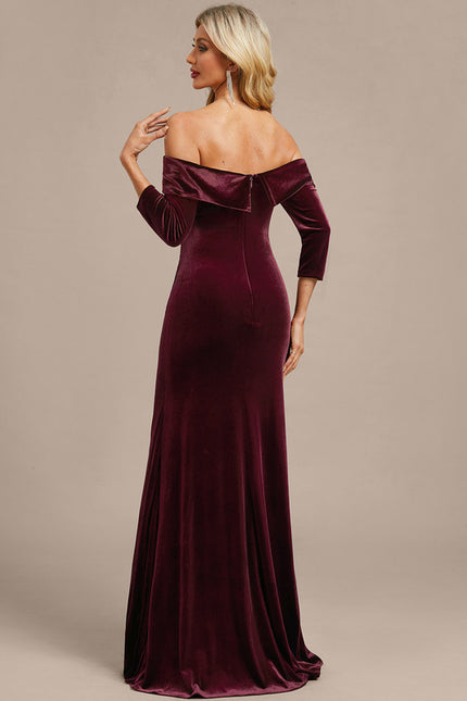 Robe Fourreau Velours Bordeaux - gallery 6