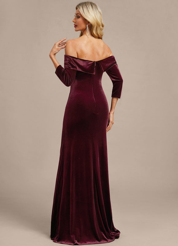 Robe Fourreau Velours Bordeaux - gallery 6