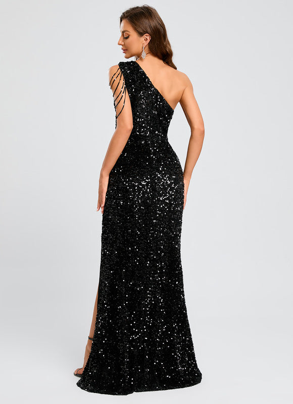 Robe Fourreau De Gala Scintillante - gallery 3
