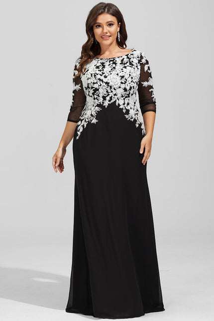 Robe Fourreau Noire Florale - gallery 9