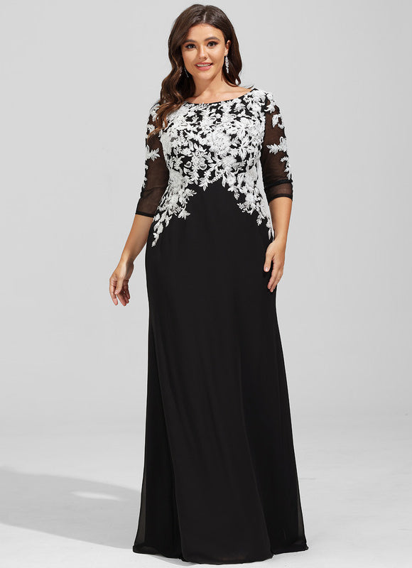 Robe Fourreau Noire Florale - gallery 9