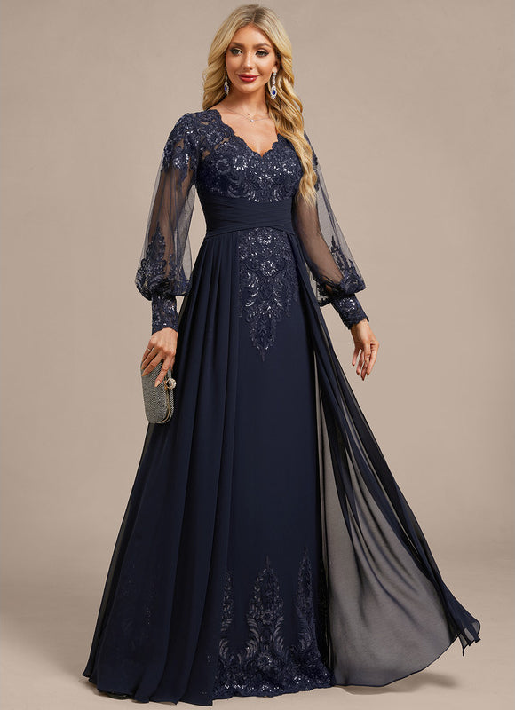 Robe Fourreau Élégante Bleu Nuit - gallery 4