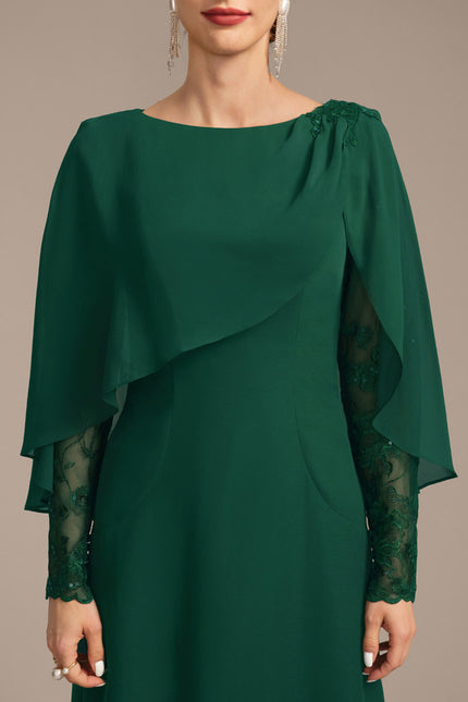 Robe Fourreau Fluide Émeraude - gallery 7