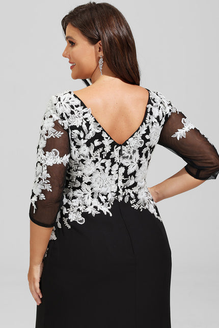 Robe Fourreau Noire Florale - gallery 8