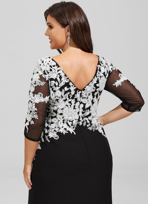 Robe Fourreau Noire Florale - gallery 8