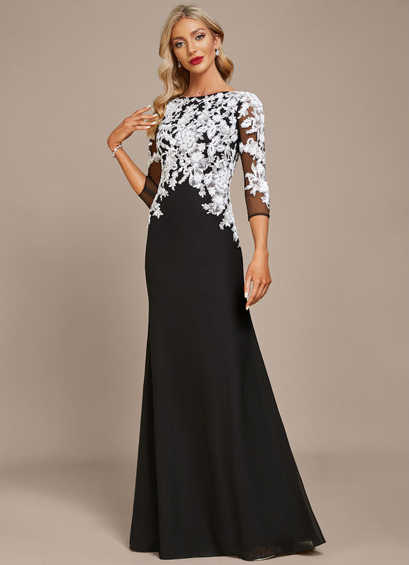 Robe Fourreau Noire Florale - gallery 1
