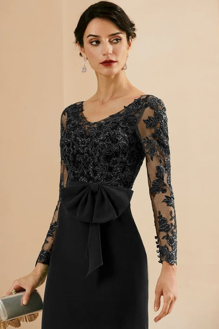 Robe Fourreau Soirée Noire - gallery 6