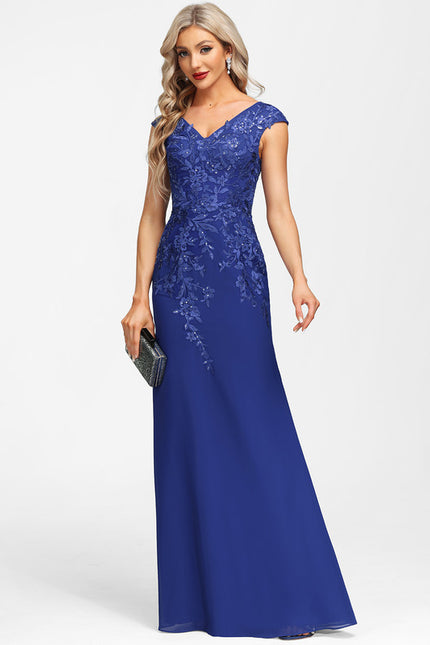 Robe Fourreau Soirée Marine Scintillante