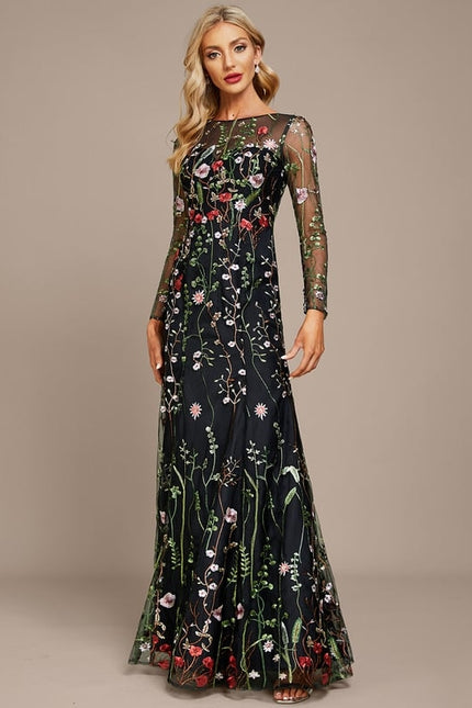 Robe Fourreau Florale Nocturne