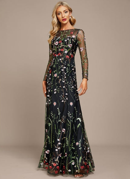 Robe Fourreau Florale Nocturne
