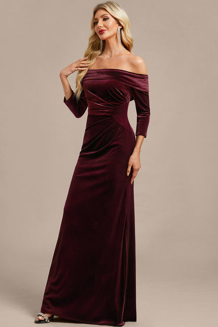 Robe Fourreau Velours Bordeaux - gallery 4