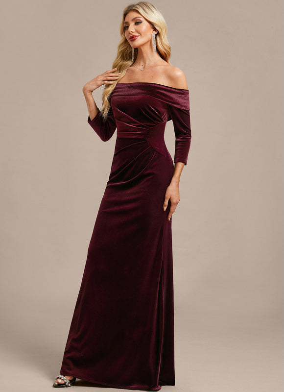 Robe Fourreau Velours Bordeaux - gallery 4