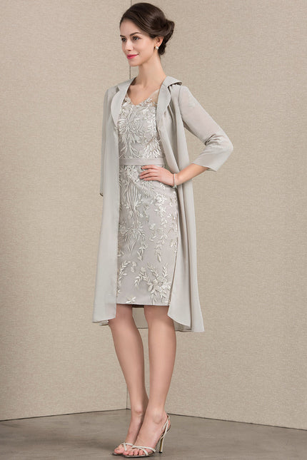 Robe Fourreau Élégance Grise - gallery 3