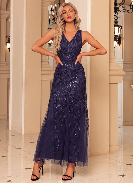 Robe Fourreau Maxi Tulle Scintillant