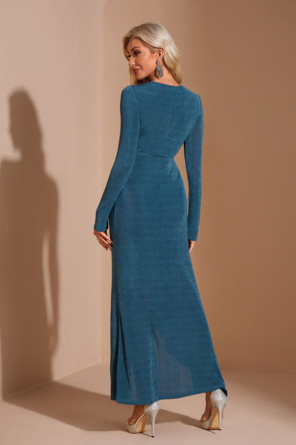 Robe Fourreau Asymétrique Émeraude - gallery 2