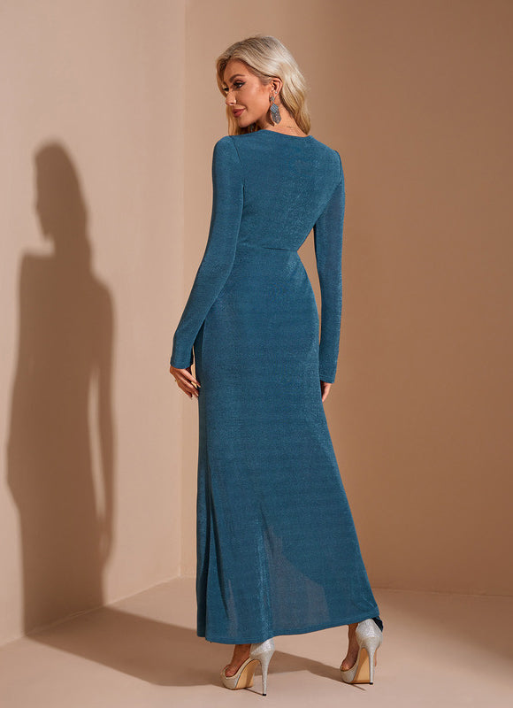 Robe Fourreau Asymétrique Émeraude - gallery 2
