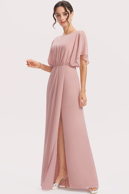 Robe Fourreau Mousseline Rose - gallery 4