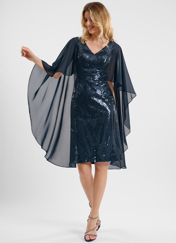 Robe Fourreau En Mousseline Fluide - gallery 3