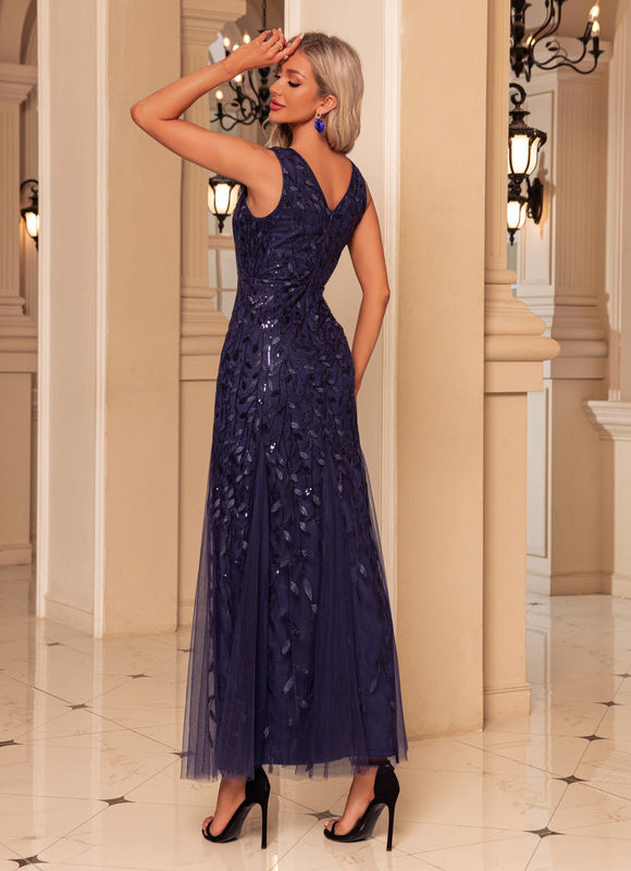 Robe Fourreau Maxi Tulle Scintillant - gallery 1