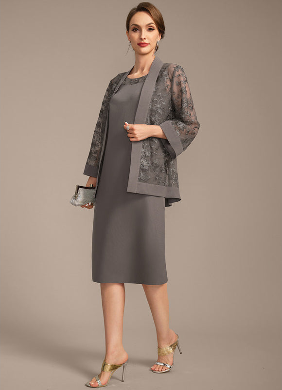 Robe Fourreau Grise Élégante - gallery 3