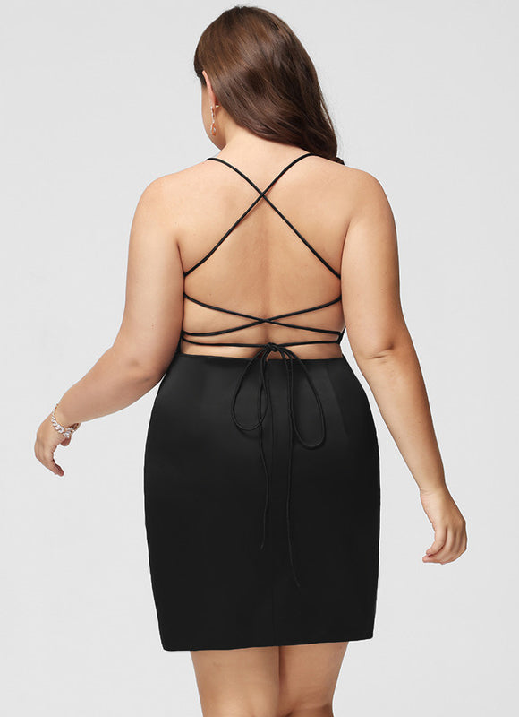 Robe Fourreau Satinée Minimaliste - gallery 7