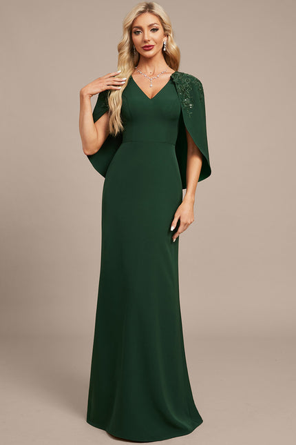 Robe Fourreau Longue Émeraude - gallery 2