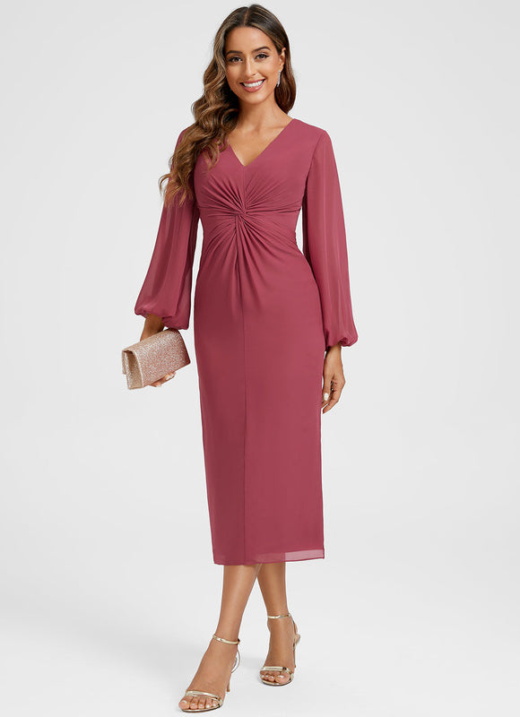 Robe Fourreau Fluide Framboise - gallery 1