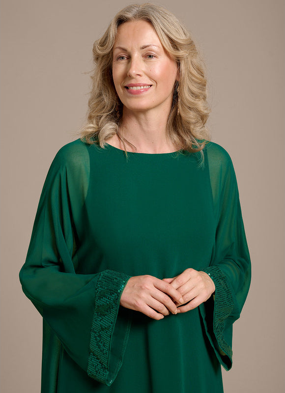Robe Fourreau Émeraude Éclatante - gallery 1