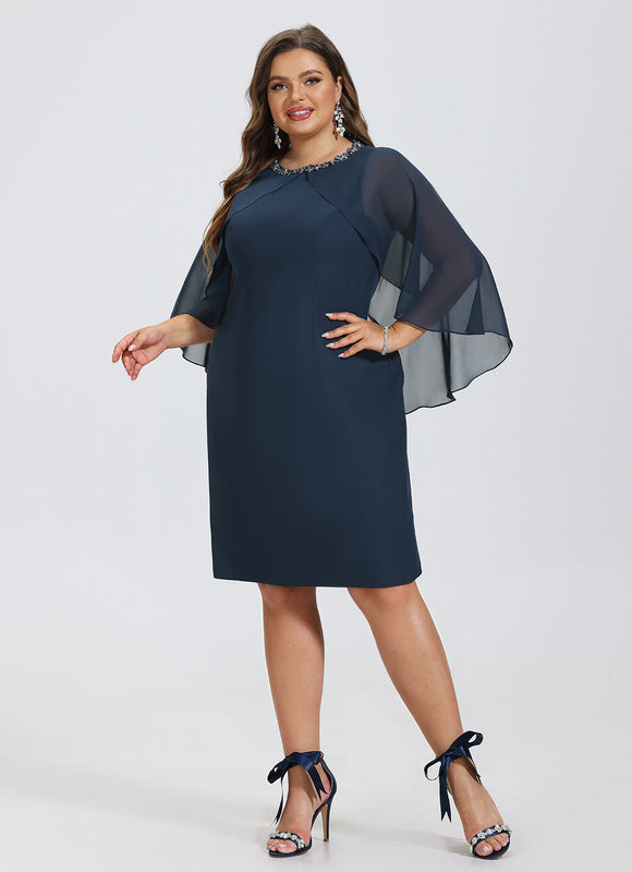 Robe Fourreau Velours Nocturne - gallery 6