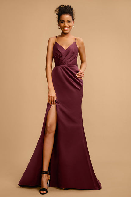 Robe Fourreau Traîne Bordeaux - gallery 2